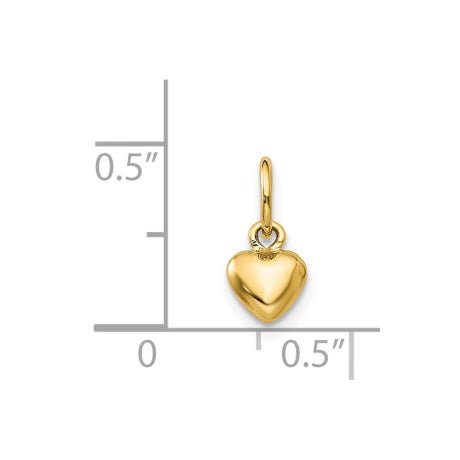 14K Polished 3-D Puffed Heart Charm