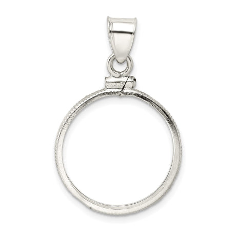 Wideband Distinguished Coin Jewelry Sterling Silver Polished 21.1 x 2mm $0.05 Screw Top Coin Bezel Pendant