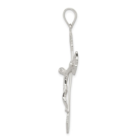 Sterling Silver Polished Crucifix Pendant