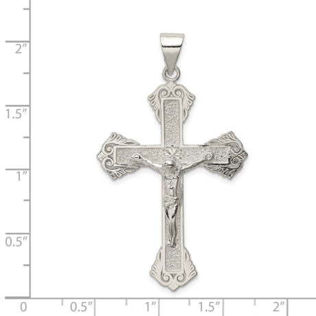 Sterling Silver Polished Crucifix Pendant