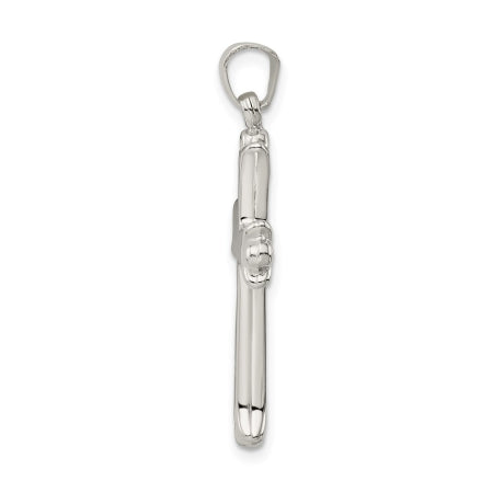 Sterling Silver Polished Budded Cross Pendant
