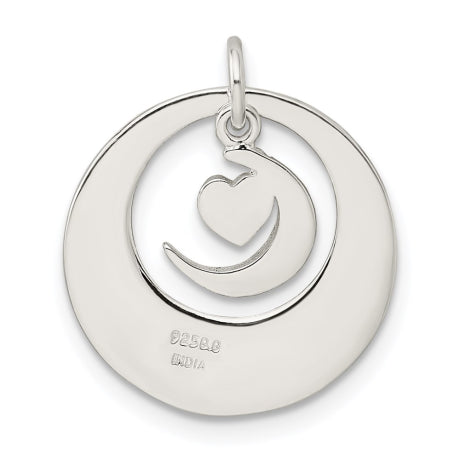 Sterling Silver Enamel I LOVE YOU TO THE MOON AND BACK Pendant