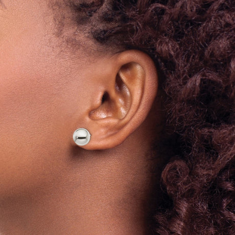 Sterling Silver Polished 10mm Ball Earrings