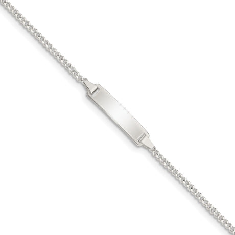 Sterling Silver Polished ID Plate with .75in ext. Children's Bracelet