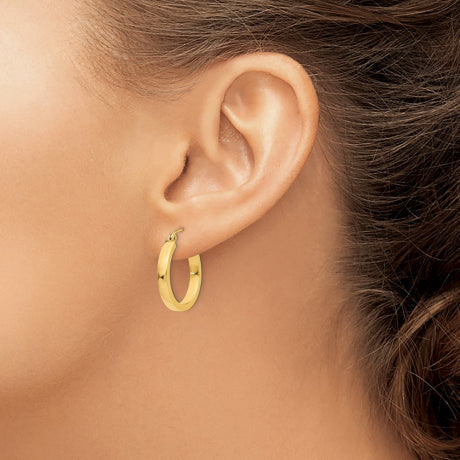 14k 2x3mm Square Tube Hoops