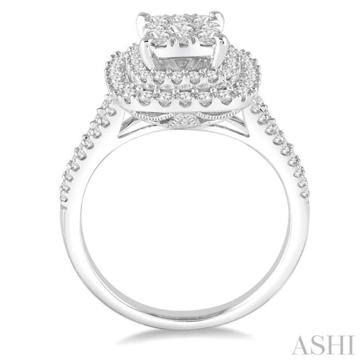 1 1/6 Ctw Diamond Lovebright Ring in 14K White Gold