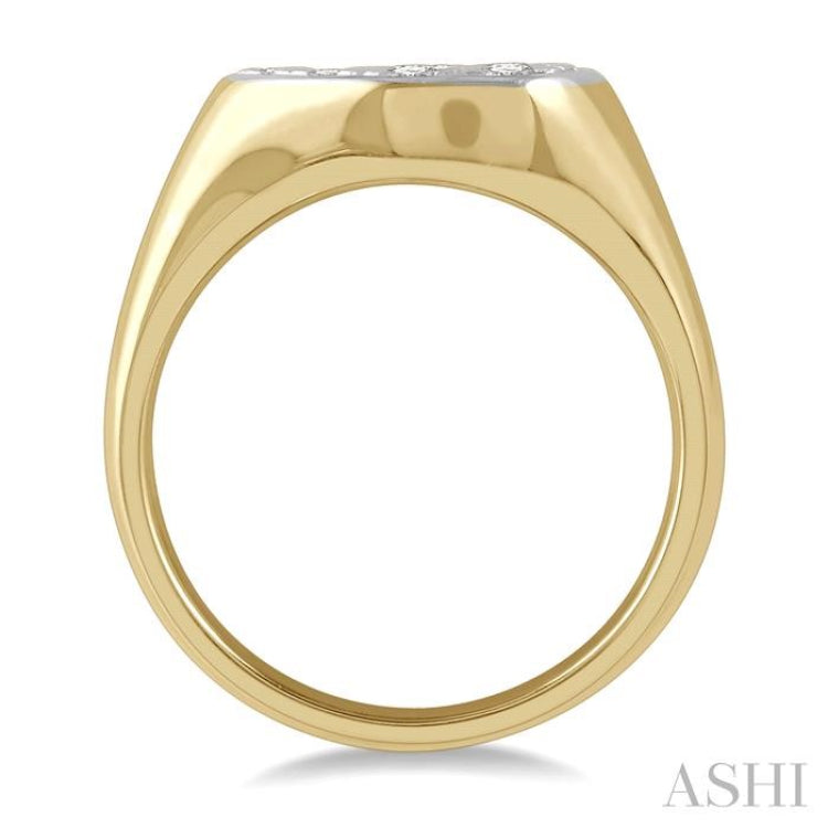 1/2 ctw Pear Shape Lovebright Diamond Ring in 14K Yellow and White Gold