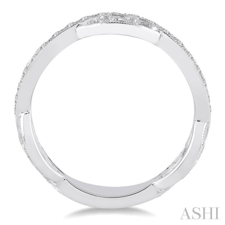 1/5 Ctw Round Cut Diamond Stack Band in 14K White Gold
