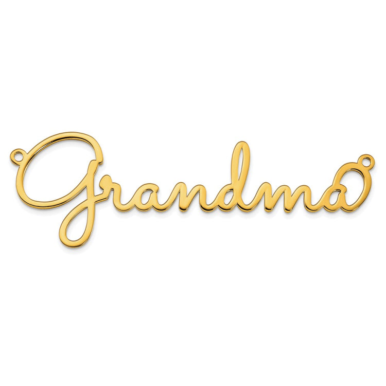 14KY Polished Sacramento Font Name Plate