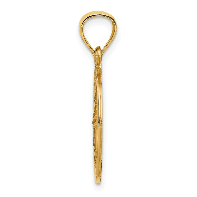 14k Polished and Satin St Raphael Medal Hollow Pendant