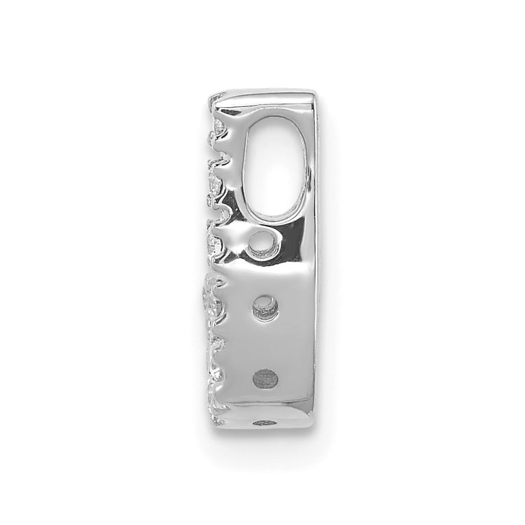 14K White Gold Diamond Letter J Initial Charm