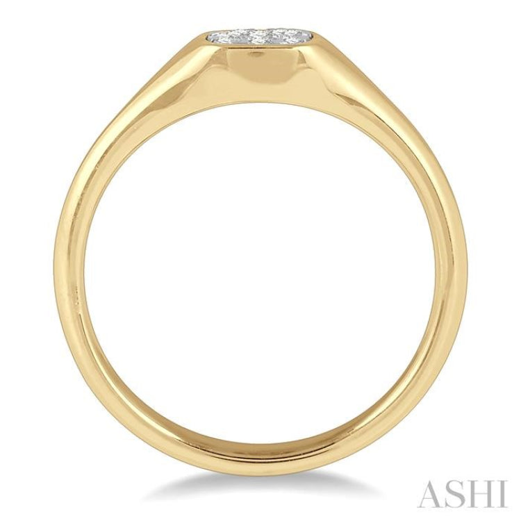 1/4 ctw Cushion Shape Lovebright Diamond Ring in 14K Yellow and White Gold