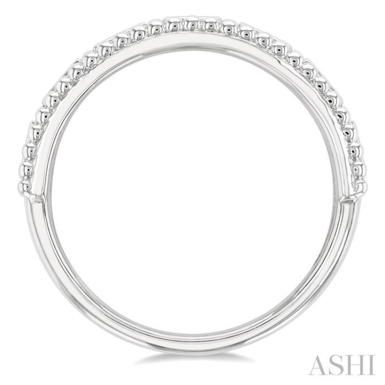 1/5 ctw Ball Bead Designing Baguette Cut Diamond Fashion Band in 14K White Gold