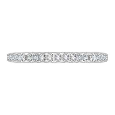 Diamond Euro Shank Half Eternity Wedding Band in 14K White Gold