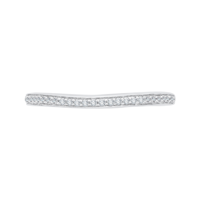 Round Diamond Half-Eternity Wedding Band in 14K White Gold