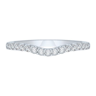 Round Diamond Half-Eternity Wedding Band in 14K White Gold