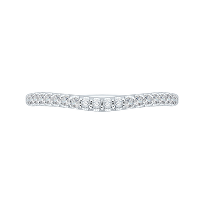 Round Diamond Half-Eternity Wedding Band in 14K White Gold