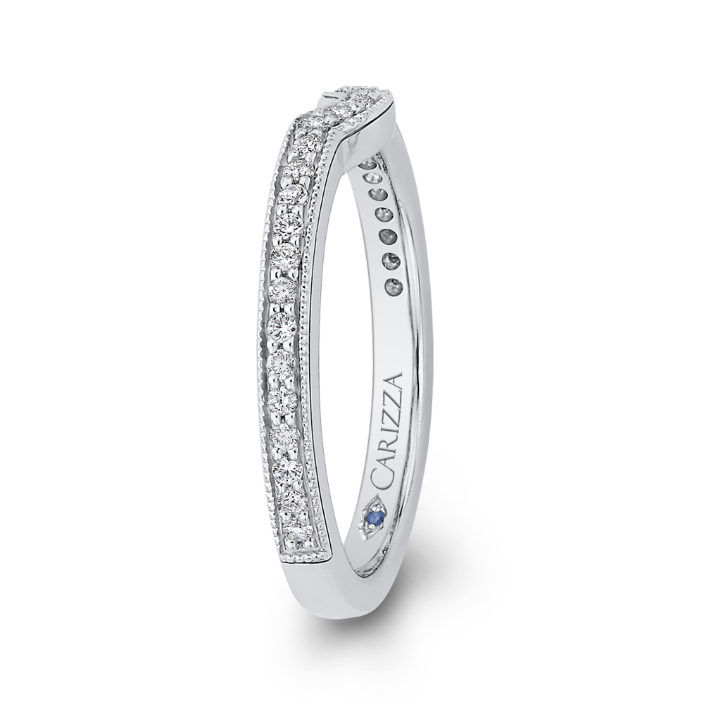 Round Diamond Wedding Band in 14K White Gold