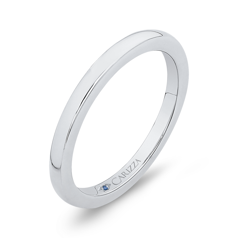 Plain Wedding Band in 14K White Gold