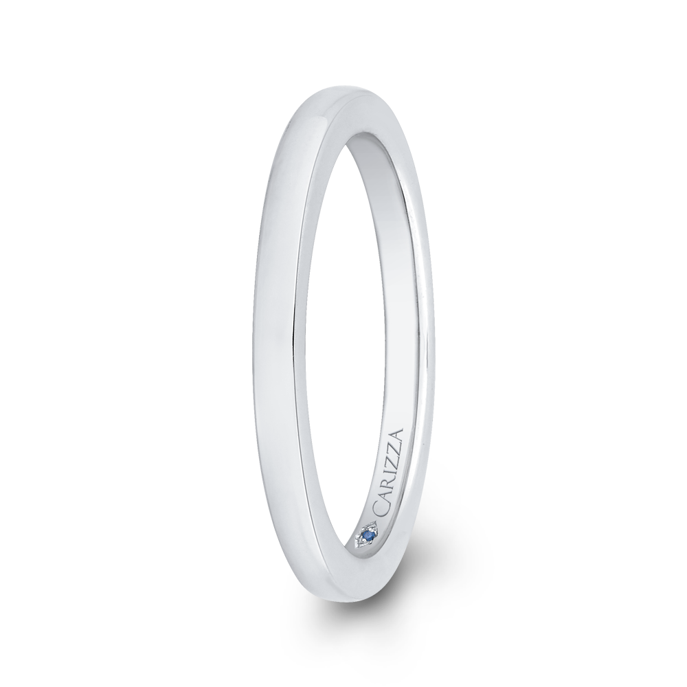 Plain Wedding Band in 14K White Gold