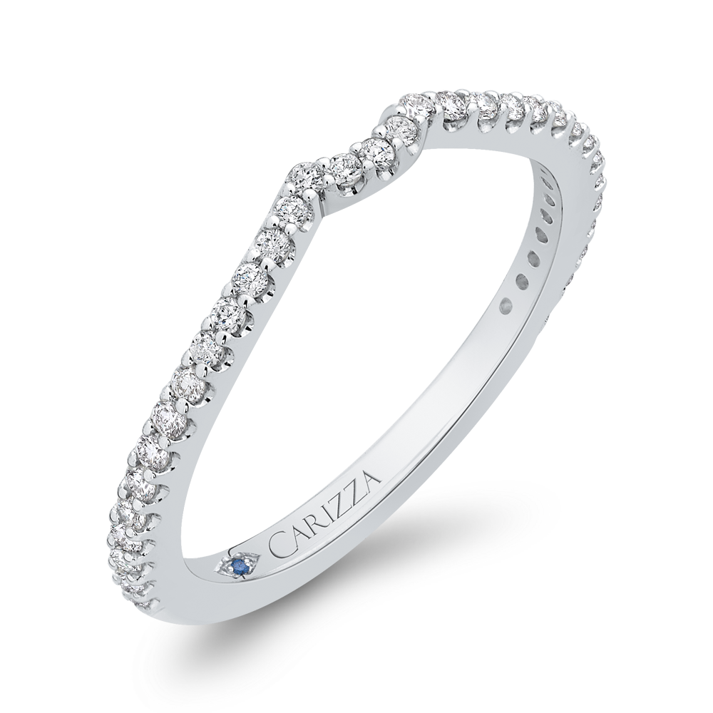 Round Diamond Wedding Band in 14K White Gold