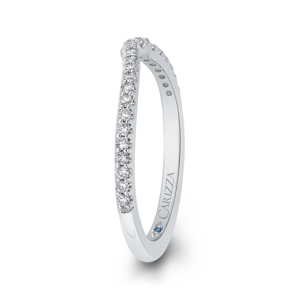 Round Diamond Wedding Band in 14K White Gold