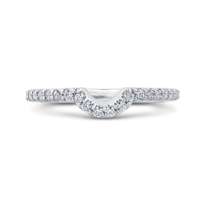 Round Diamond Half-Eternity Wedding Band in 14K White Gold