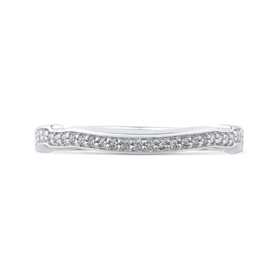 Round Diamond Half-Eternity Wedding Band in 14K White Gold