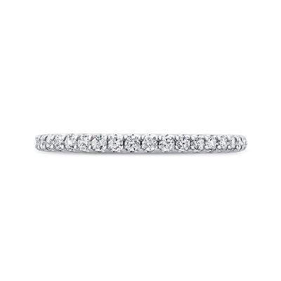 Round Diamond Half-Eternity Wedding Band in 14K White Gold