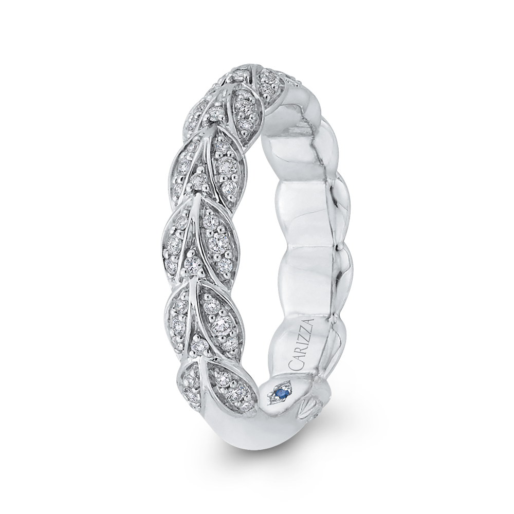 Round Diamond Wedding Band in 14K White Gold