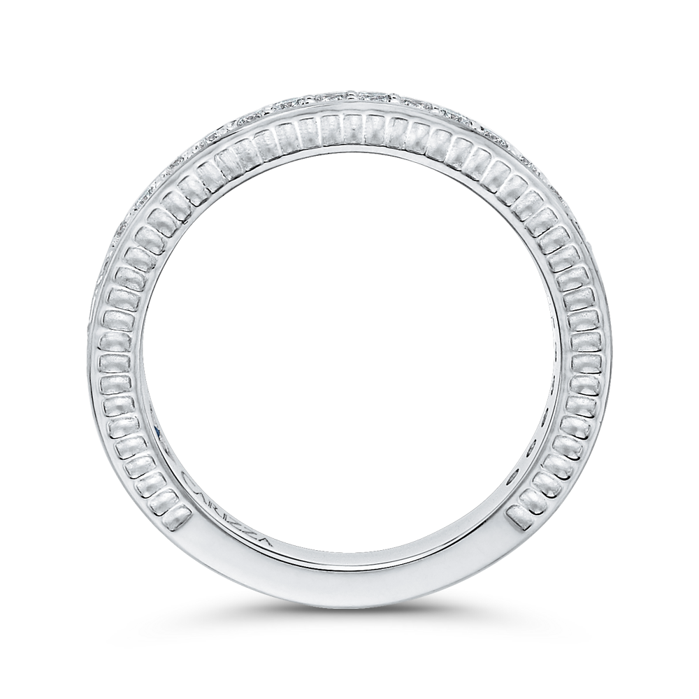 Round Diamond Wedding Band in 14K White Gold