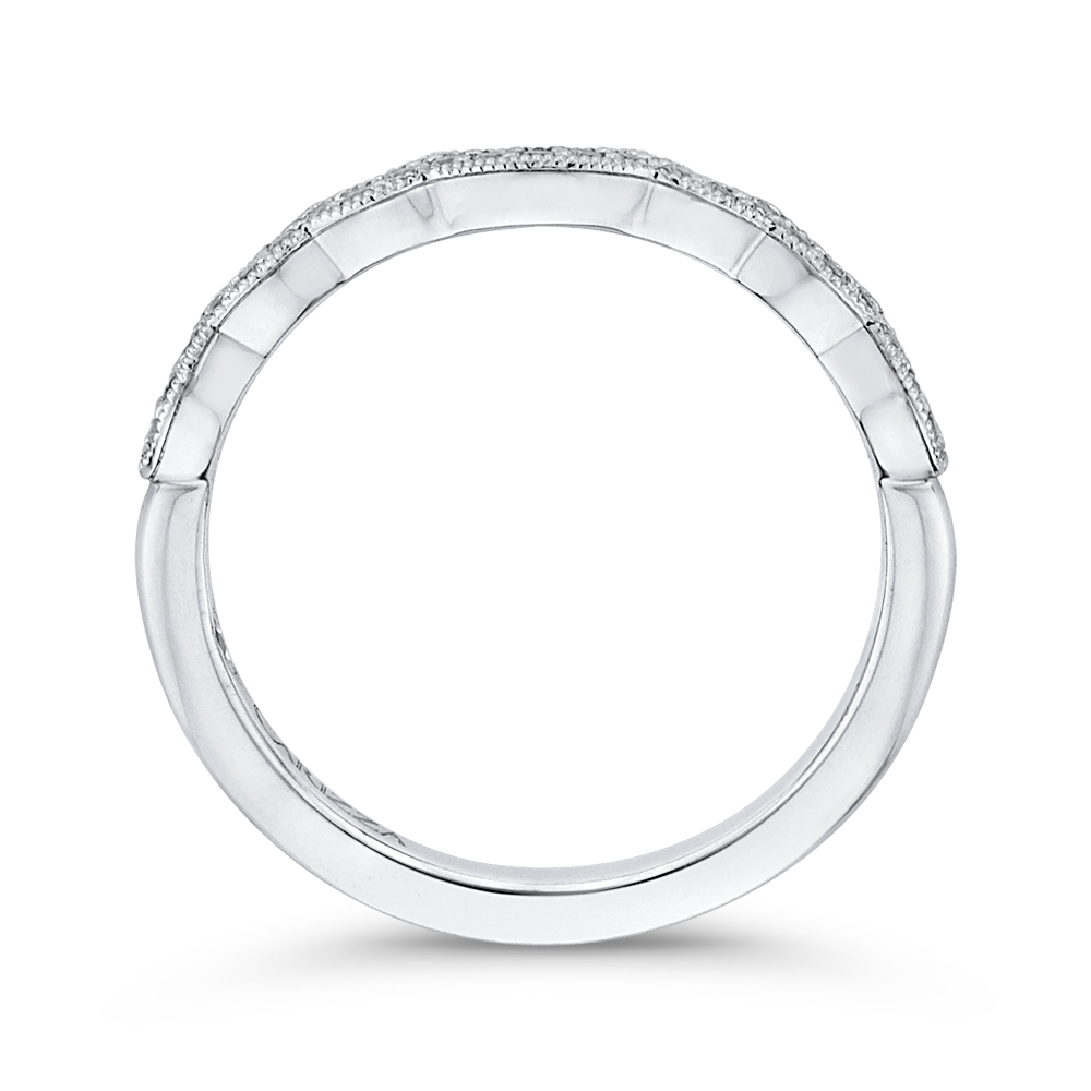 Round Diamond Half-Eternity Wedding Band in 14K White Gold