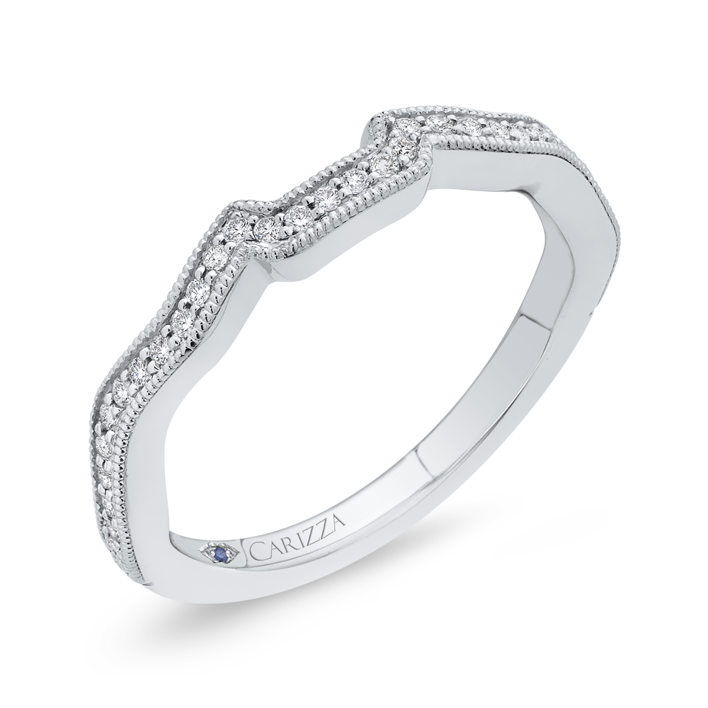 Round Diamond Wedding Band in 14K White Gold