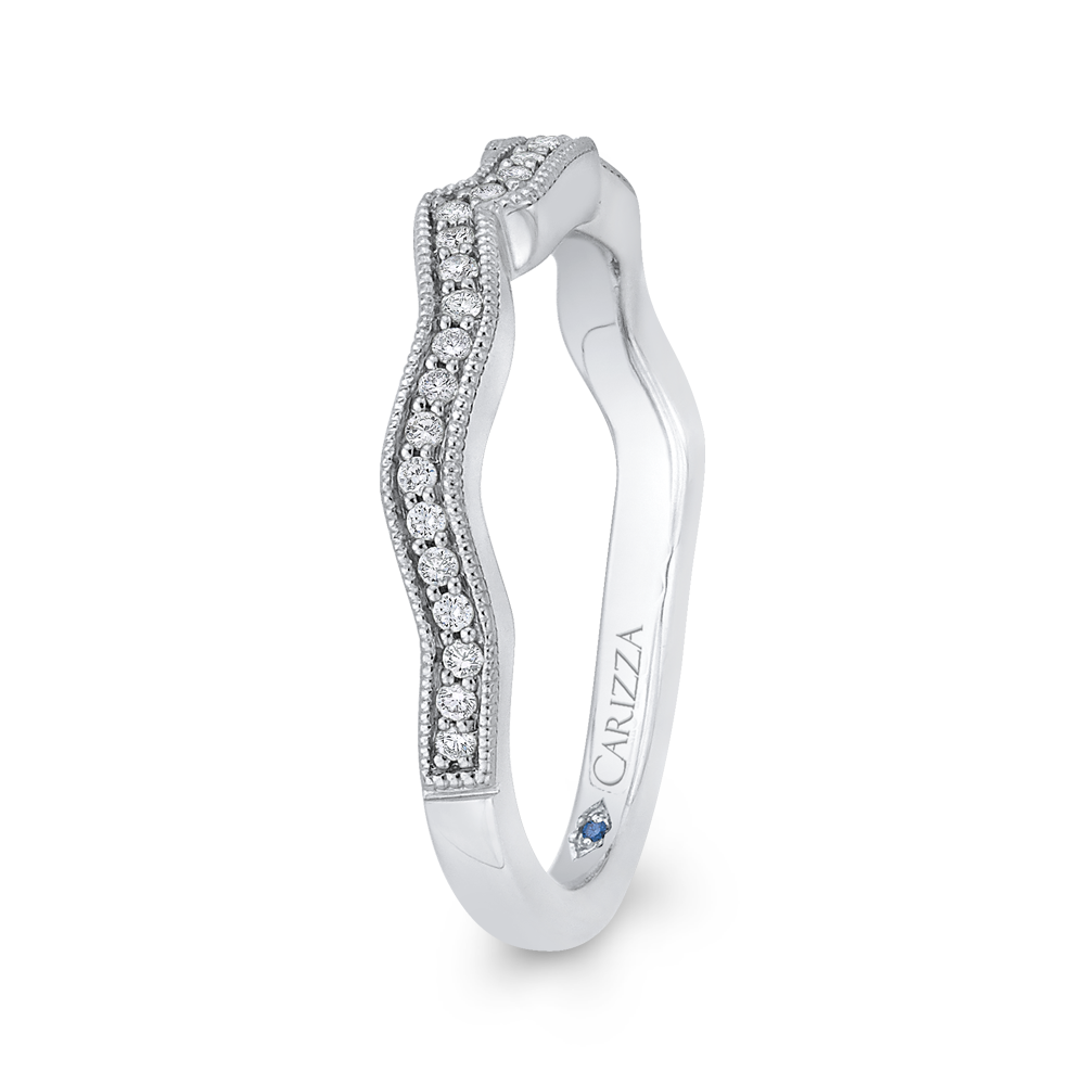 Round Diamond Wedding Band in 14K White Gold