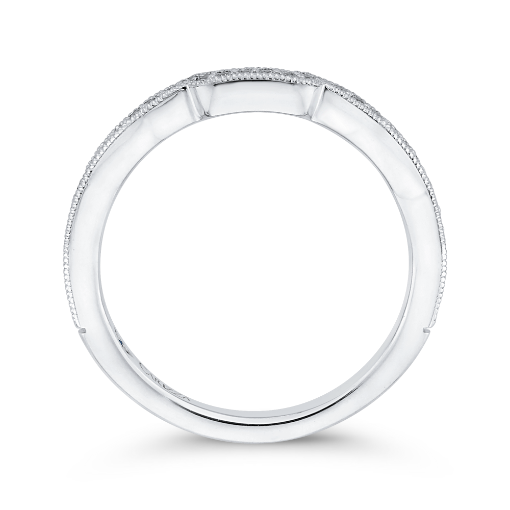 Round Diamond Wedding Band in 14K White Gold