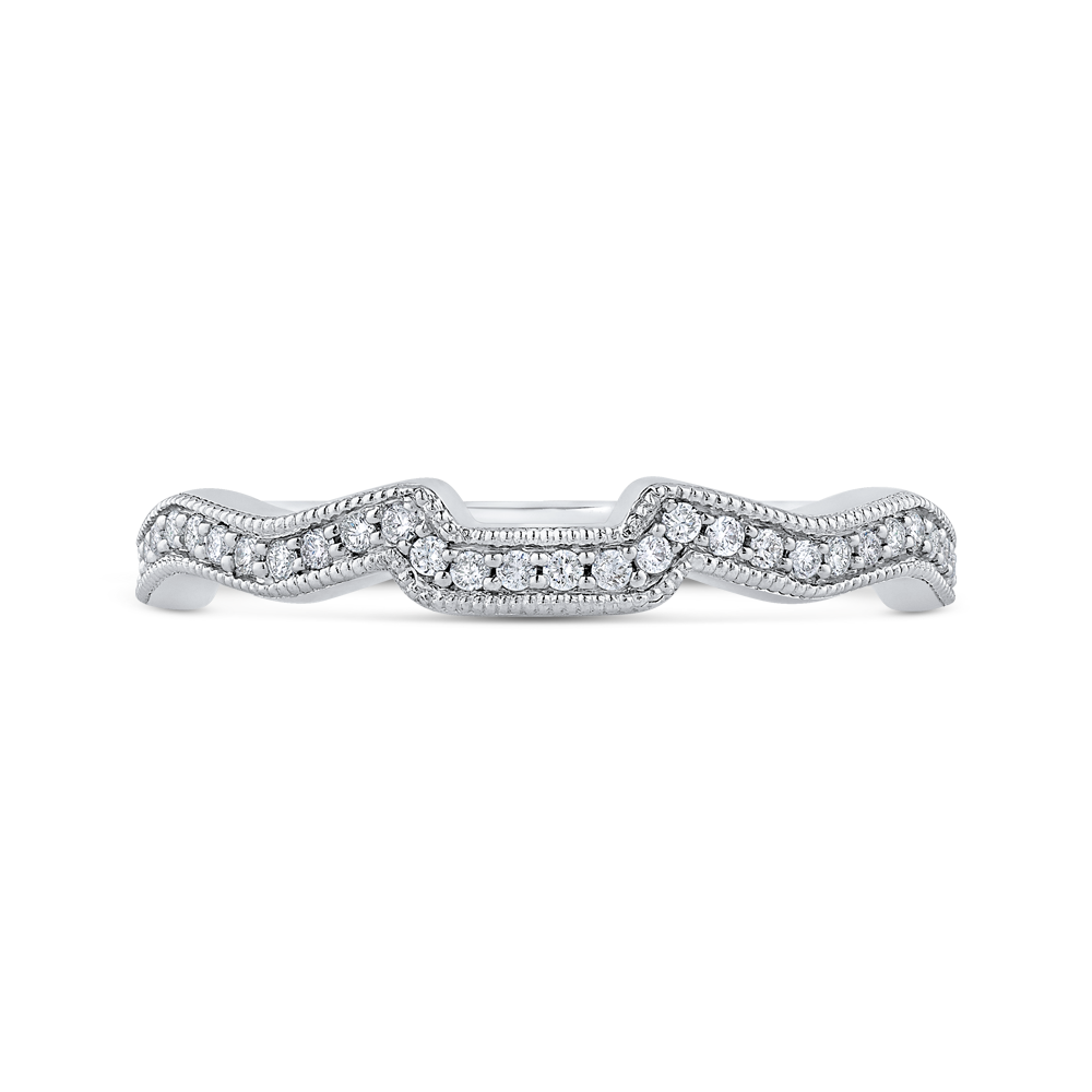 Round Diamond Wedding Band in 14K White Gold