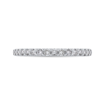 Round Diamond Half-Eternity Wedding Band in 14K White Gold