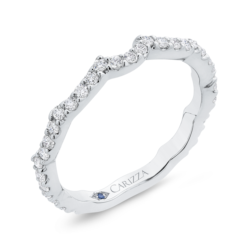 Round Diamond Wedding Band in 14K White Gold