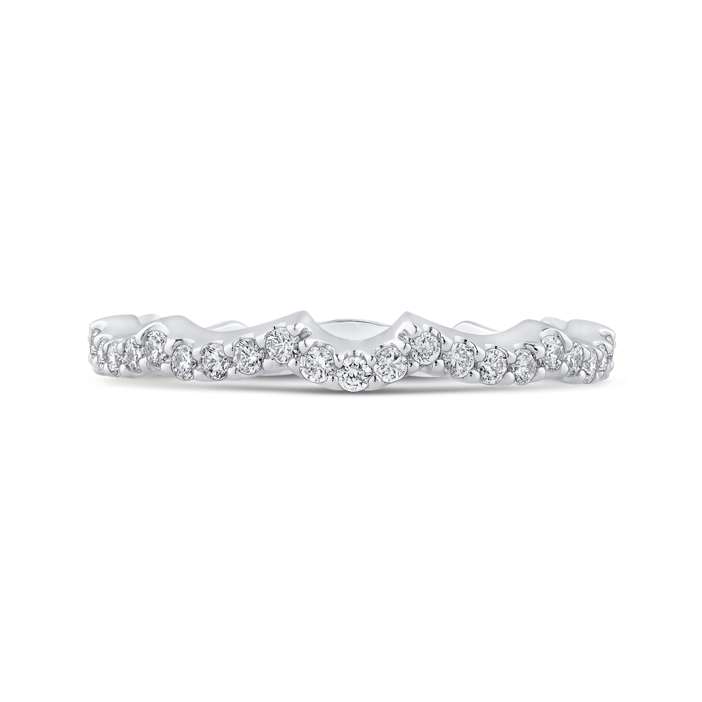 Round Diamond Wedding Band in 14K White Gold