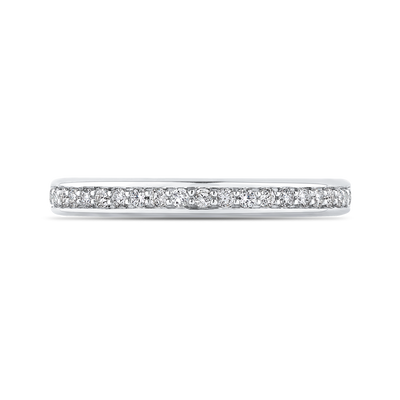 Round Diamond Half-Eternity Wedding Band in 14K White Gold