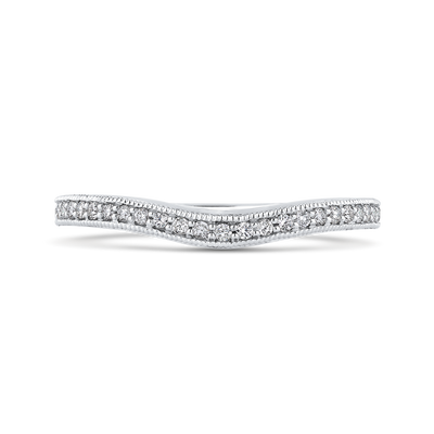 Round Diamond Half-Eternity Wedding Band in 14K White Gold