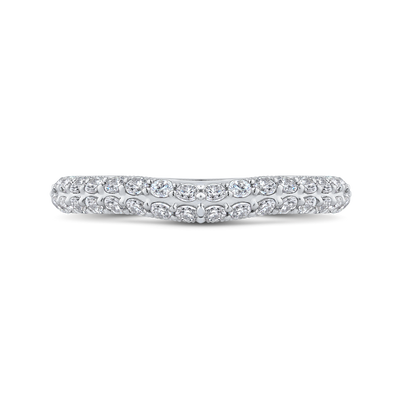 Round Diamond Half-Eternity Wedding Band in 14K White Gold