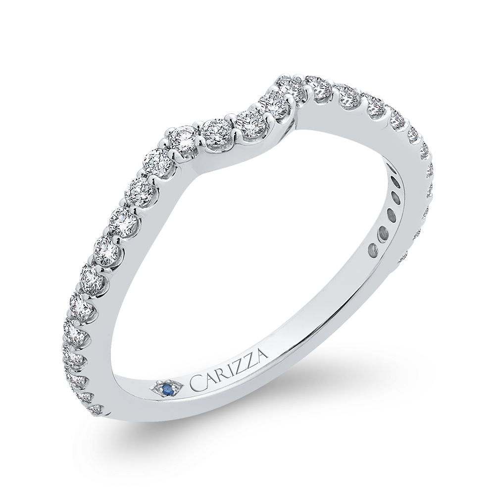 Round Diamond Wedding Band in 14K White Gold