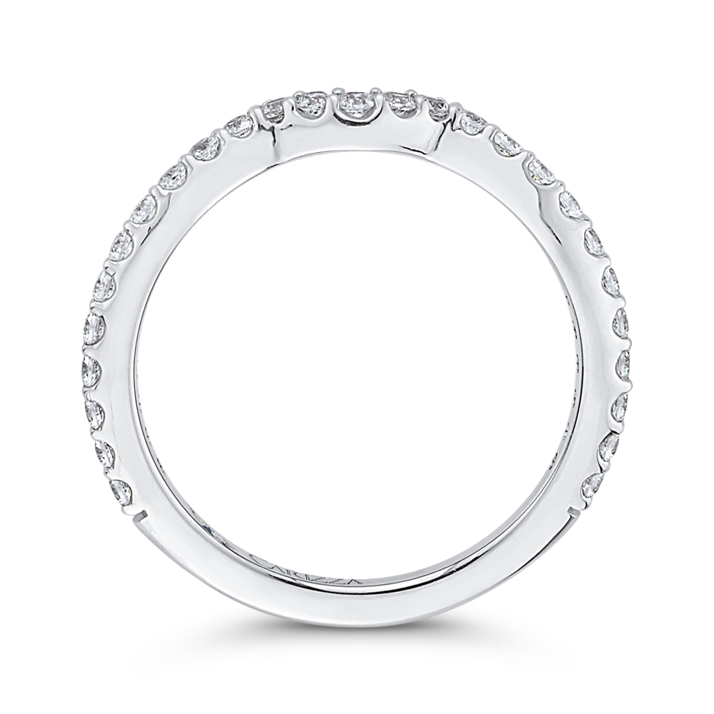 Round Diamond Wedding Band in 14K White Gold