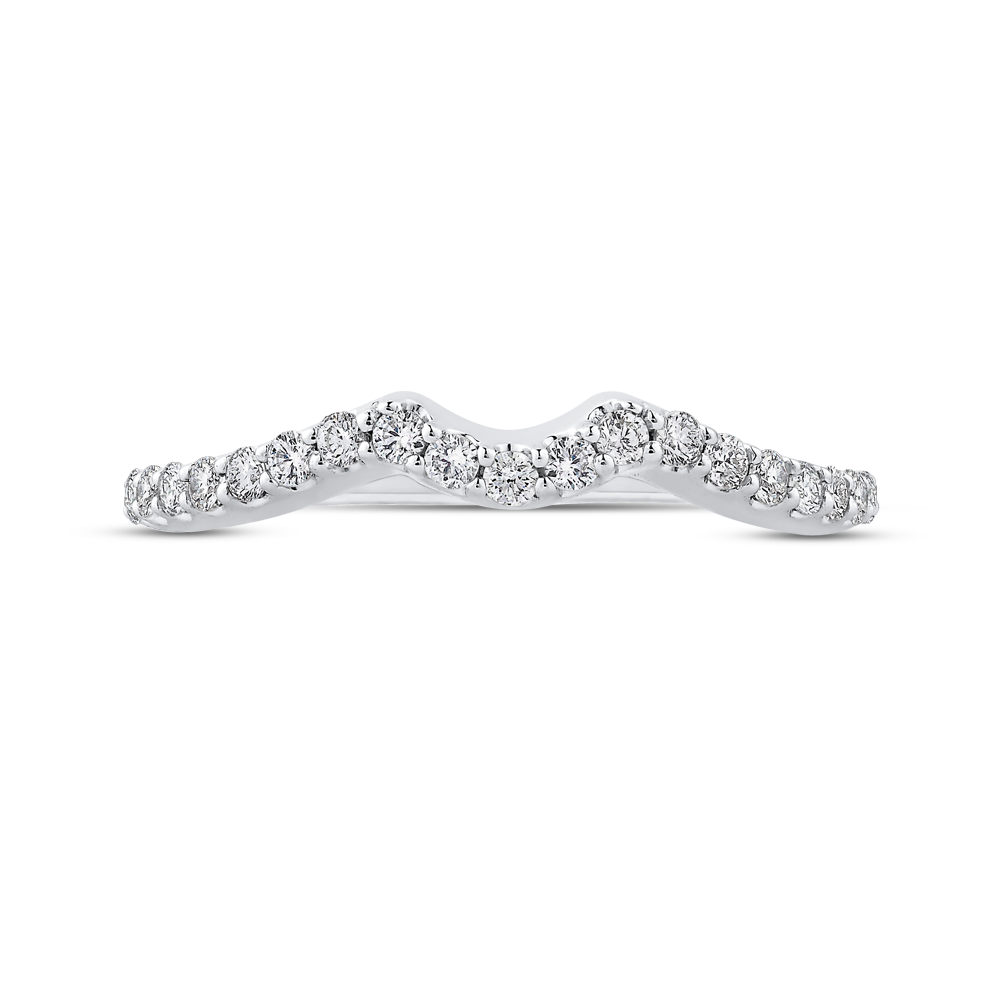 Round Diamond Wedding Band in 14K White Gold