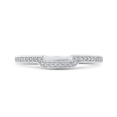 Round Diamond Half-Eternity Wedding Band in 14K White Gold