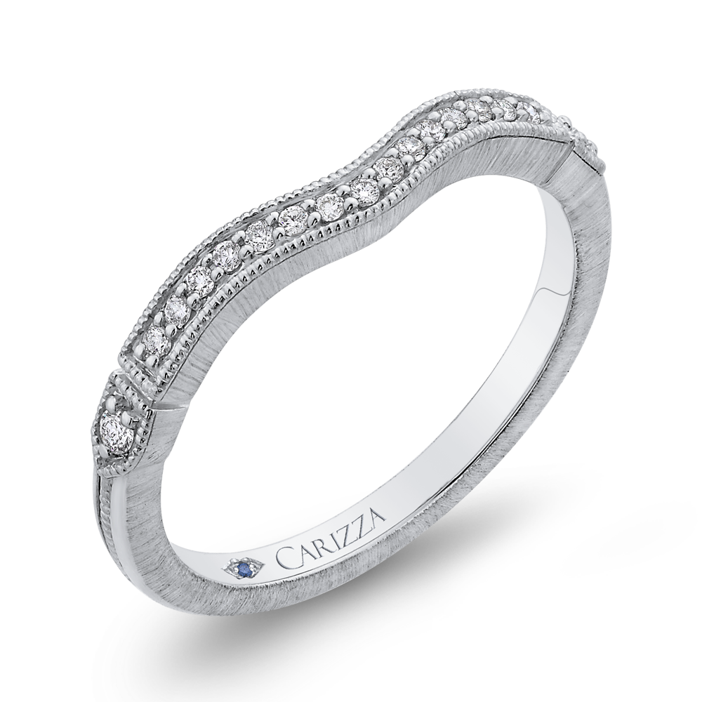 Round Diamond Wedding Band in 14K White Gold