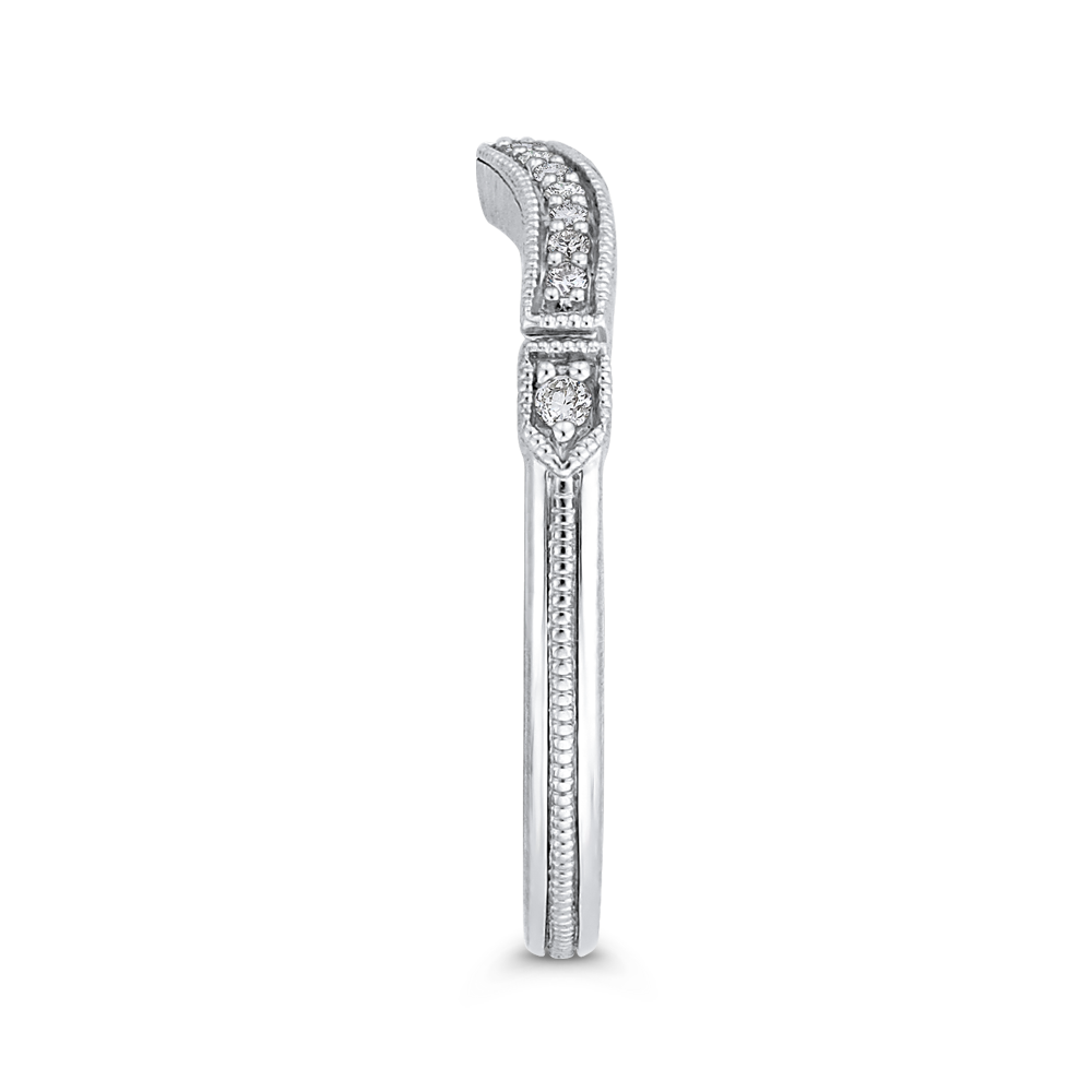 Round Diamond Wedding Band in 14K White Gold