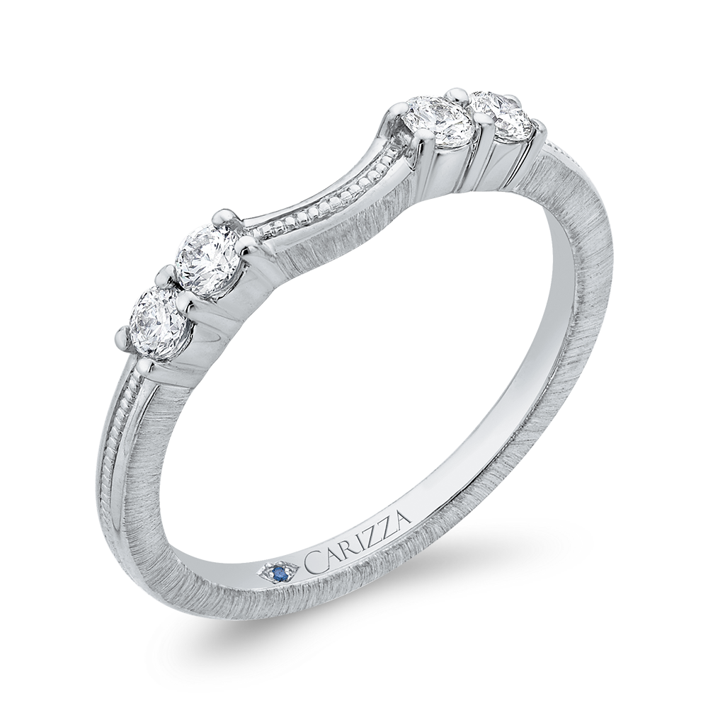 Round Diamond Wedding Band in 14K White Gold