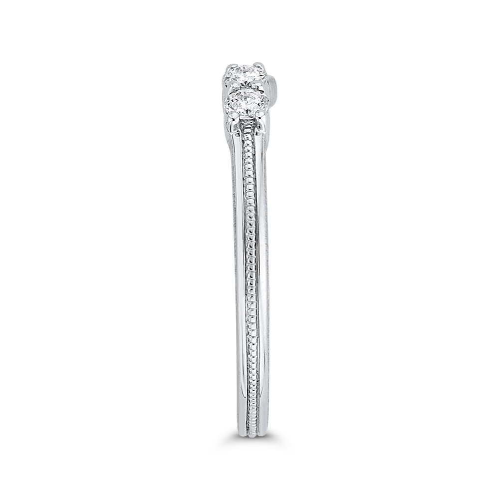 Round Diamond Wedding Band in 14K White Gold